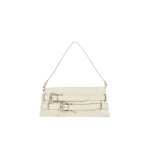 Aje Maxine Medium Clutch in Ivory/Silver | Clutch Bags | Luxury Shoes 