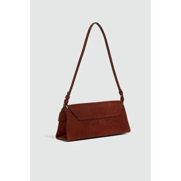 Aje Maxine Nubuck Clutch in Mahogony | Clutch Bags | Luxury Shoes 
