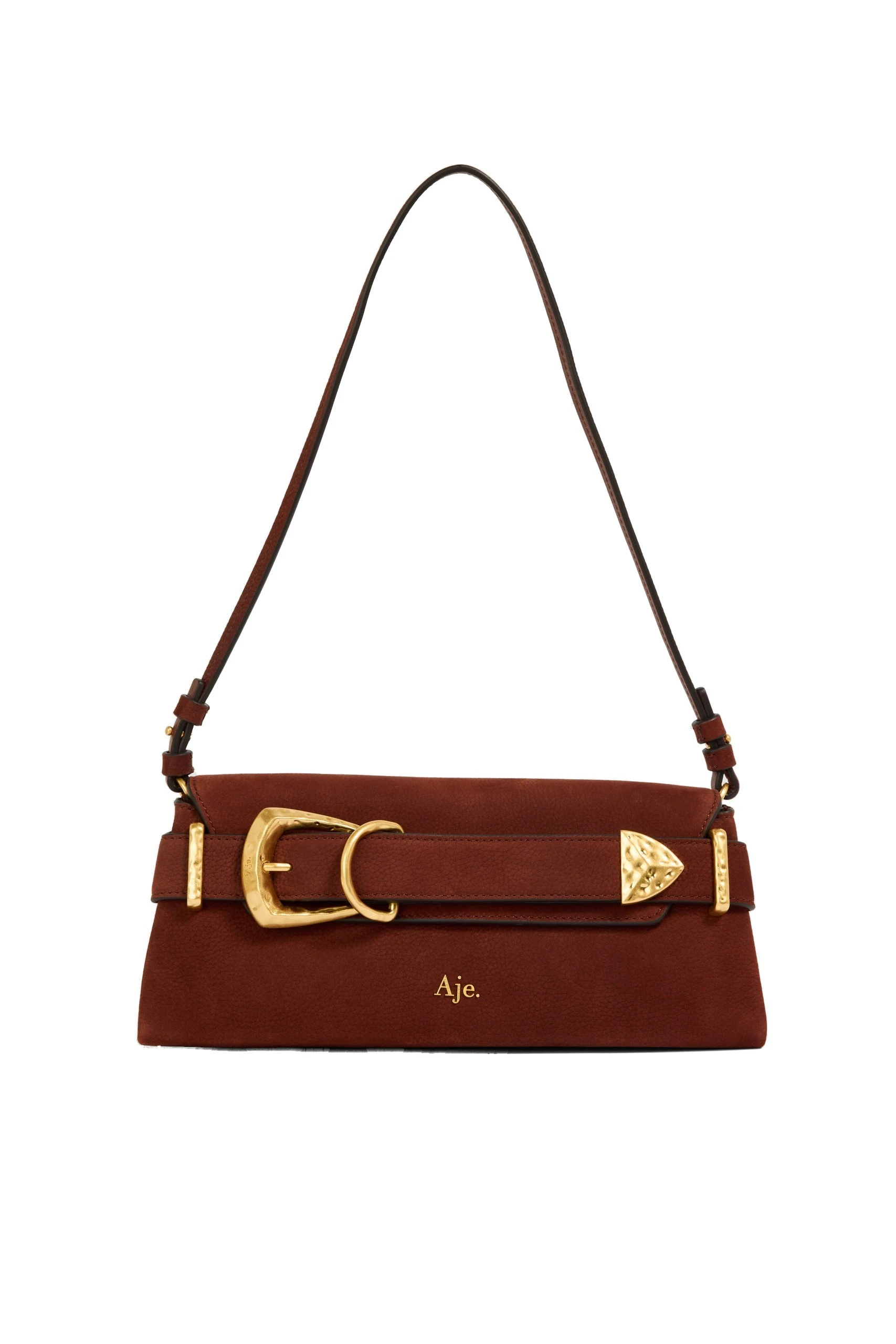 Aje Maxine Nubuck Clutch Mahogony Aje Maxine Nubuck Clutch in Mahogony | Clutch Bags | Luxury Shoes