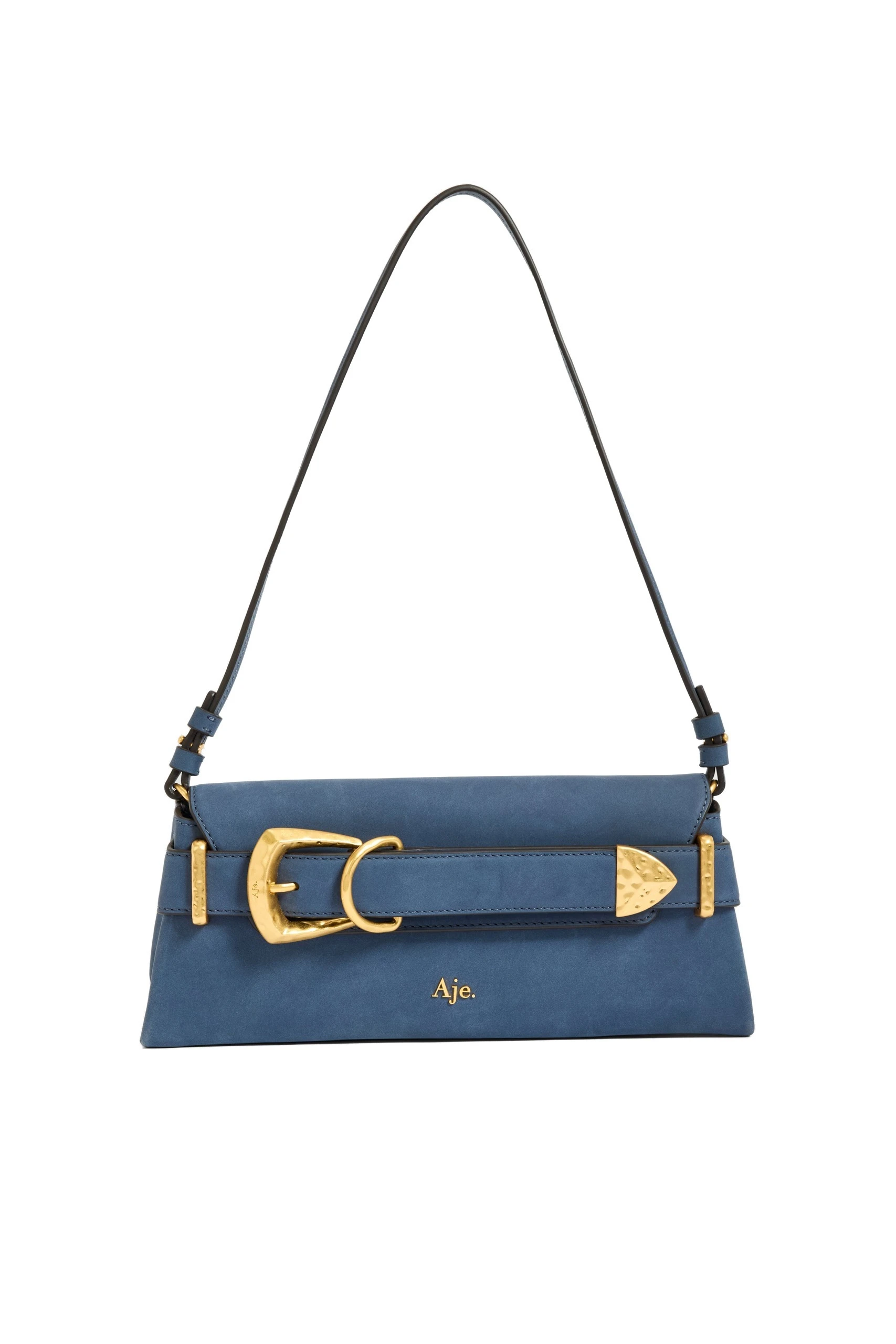 Aje Maxine Nubuck Clutch Midnight Blue Aje Maxine Nubuck Clutch in Midnight Blue | Clutch Bags | Luxury Shoes