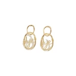 Aje Melodia Logo Drop Earring in Gold | Earrings | Luxury Shoes 