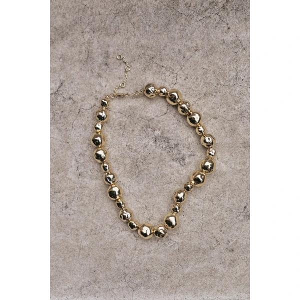Aje Mercurial Bead Necklace in Gold | Necklace | Luxury Shoes 