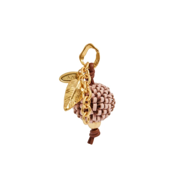 Aje Mini Pompom Charm in Fawn Pink | Bag charms | Luxury Shoes 