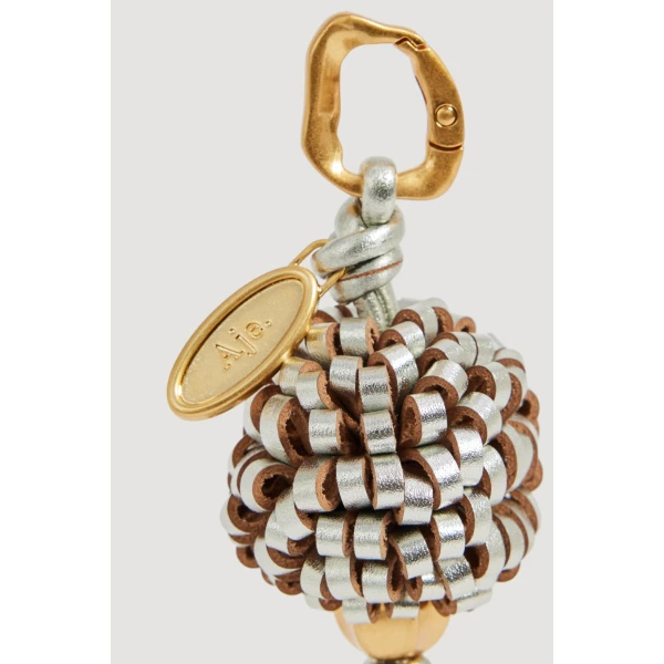 Aje Mini Pompom Charm in Silver | Bag charms | Luxury Shoes 