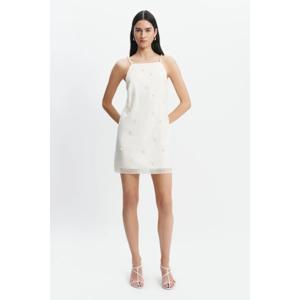 Aje Naia Mini Dress in Eggshell | Mini Dresses | Luxury Shoes 