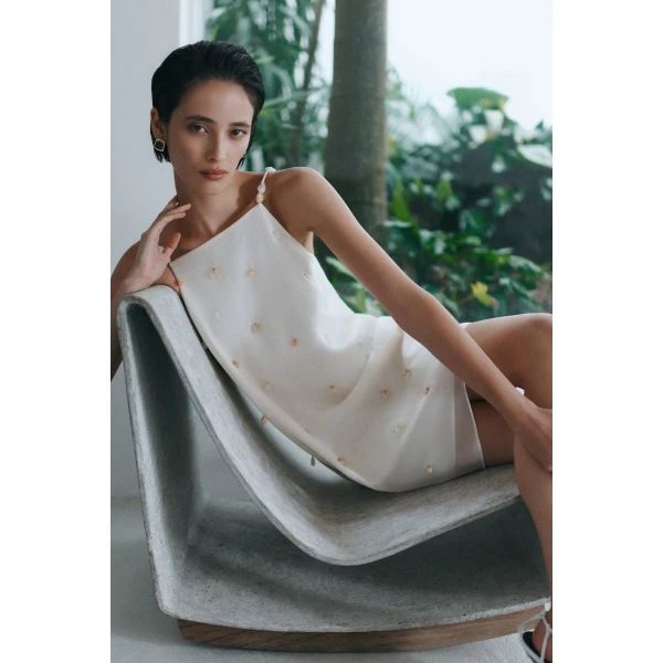 Aje Naia Mini Dress in Eggshell | Mini Dresses | Luxury Shoes 