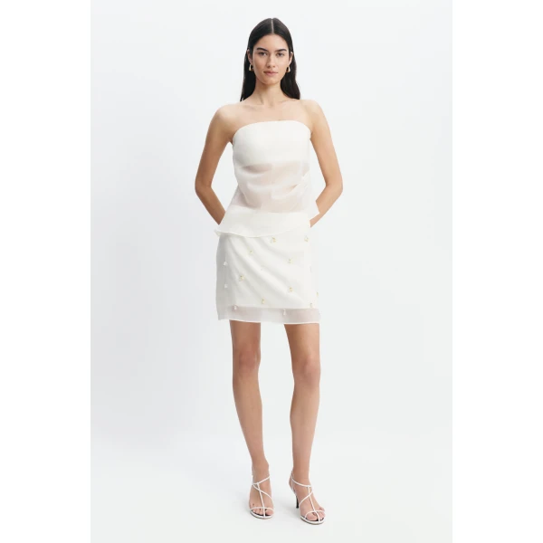 Aje Naia Mini Skirt in Eggshell | Skirts | Luxury Shoes 