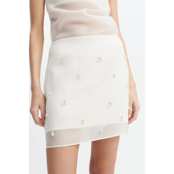 Aje Naia Mini Skirt in Eggshell | Skirts | Luxury Shoes 