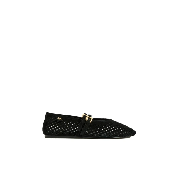 Aje Navina Suede Ballet Flat in Black | Flats | Luxury Shoes 