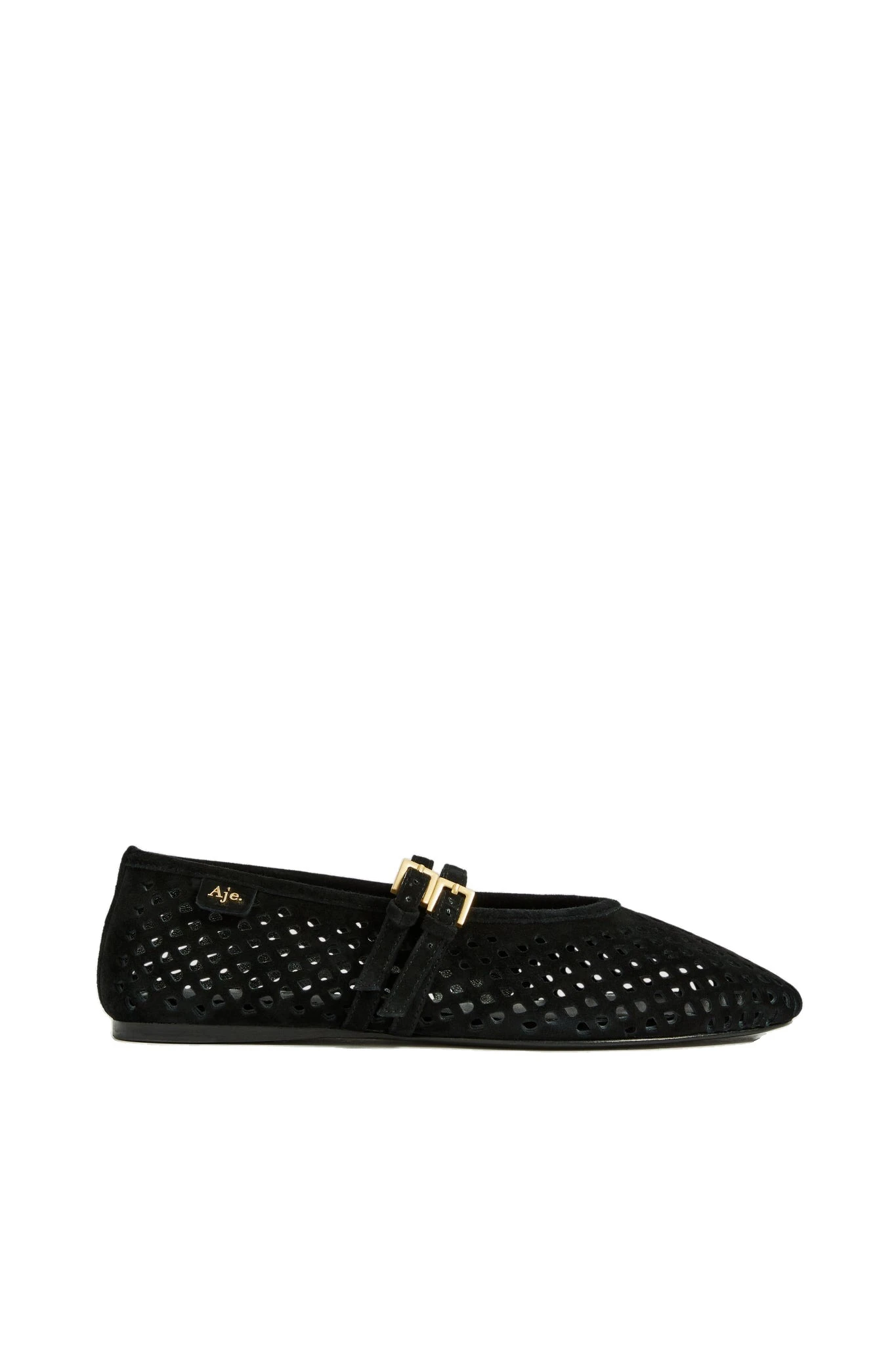 Aje Navina Suede Ballet Flat Black Aje Navina Suede Ballet Flat in Black | Flats | Luxury Shoes
