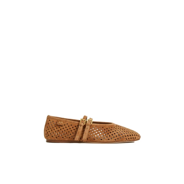 Aje Navina Suede Ballet Flat in Tan | Flats | Luxury Shoes 