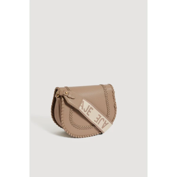 Aje Nina Logo Crossbody in Taupe | Shoulder & Crossbody Bags | Luxury Shoes 
