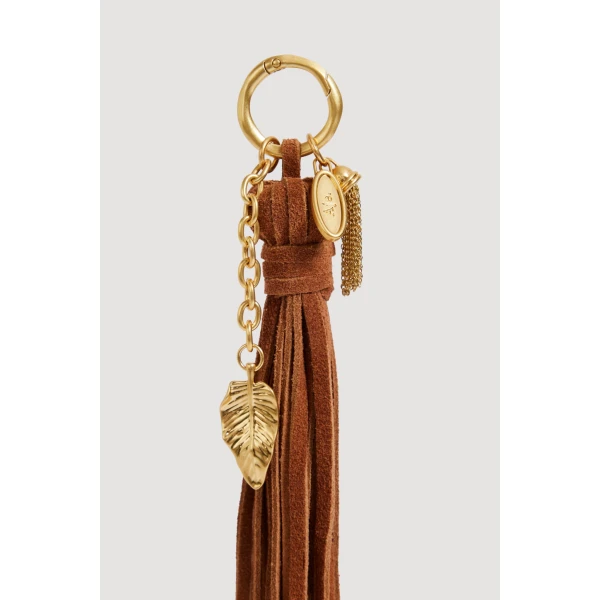 Aje Nokaya Tassel Charm in Amber Brown | Bag charms | Luxury Shoes 