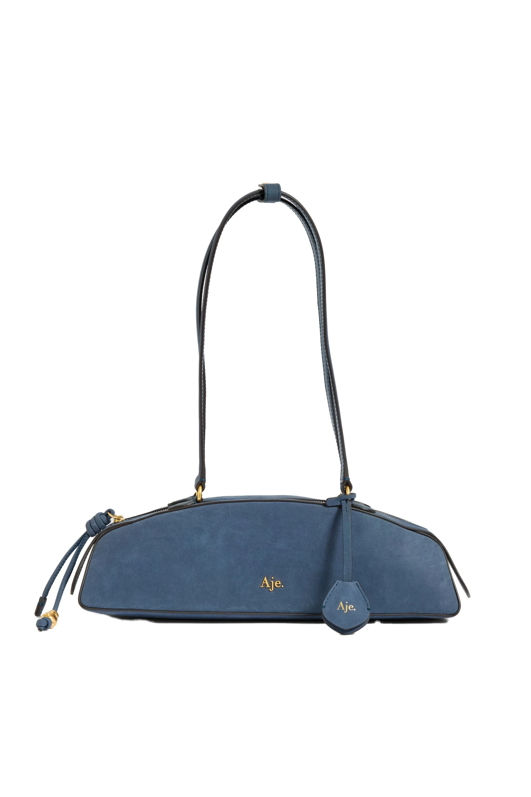 Aje Poppy Nubuck Shoulder Bag Midnight Blue Aje Poppy Nubuck Shoulder Bag in Midnight Blue | Shoulder & Crossbody Bags | Luxury Shoes