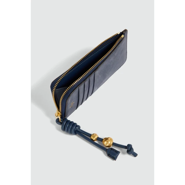 Aje Poppy Small Zip Wallet in Midnight Blue | Wallets & Purses | Luxury Shoes 