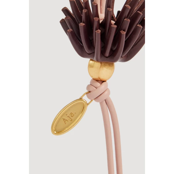Aje Protea Flower Charm in Merlot-Fawn Pink | Bag charms | Luxury Shoes 