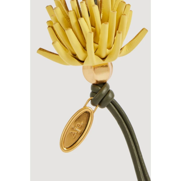 Aje Protea Flower Charm in Pine-Golden Ochre | Bag charms | Luxury Shoes 
