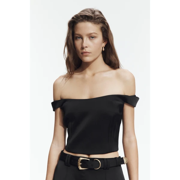 Aje Ravena Bustier in Black | Tops | Luxury Shoes 