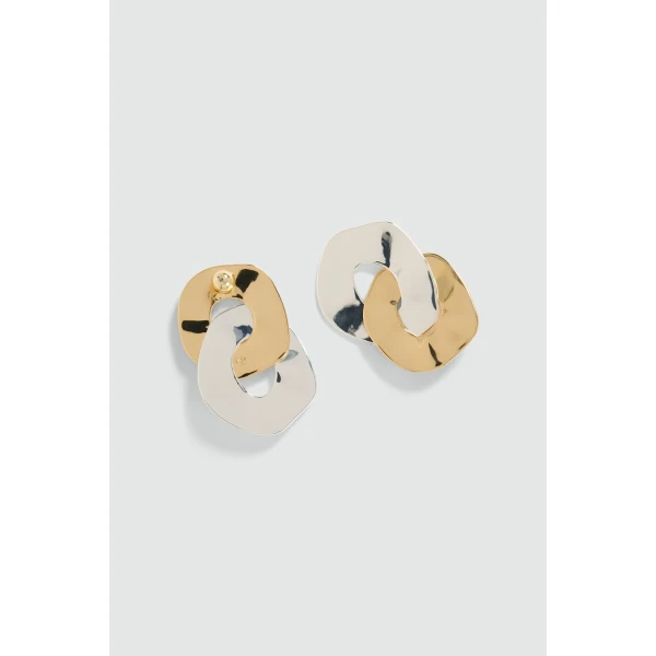 Aje Ray Link Earring in Gold/Silver | Earrings | Luxury Shoes 