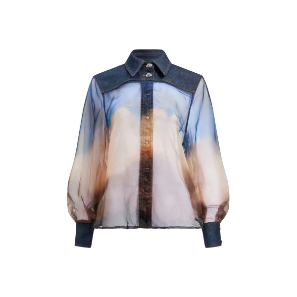 Aje Remie Denim Contrast Shirt