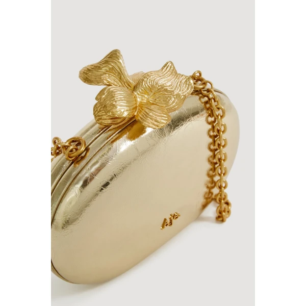 Aje Retrofete Clutch in Light Gold | Clutch Bags | Luxury Shoes 