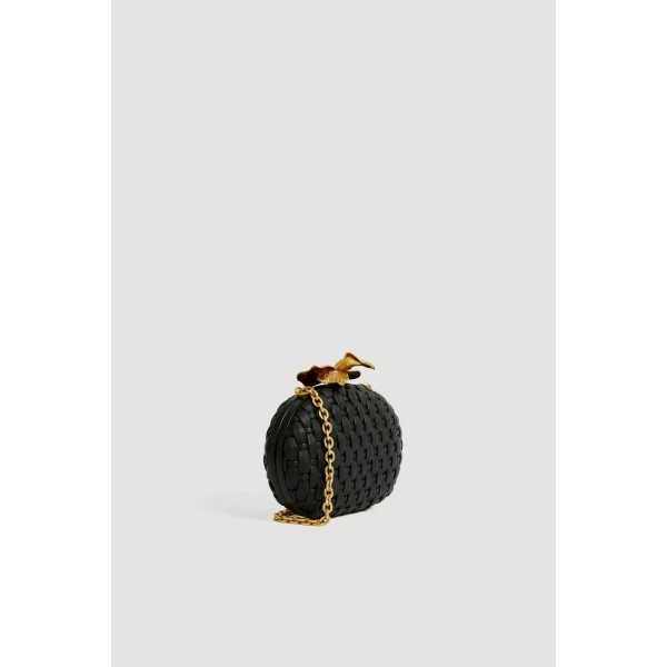 Aje Retrofete Woven Clutch in Black | Clutch Bags | Luxury Shoes 