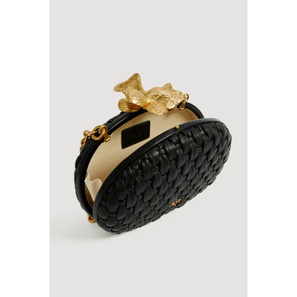Aje Retrofete Woven Clutch in Black | Clutch Bags | Luxury Shoes 