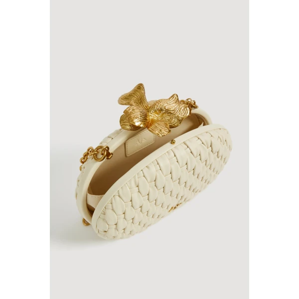 Aje Retrofete Woven Clutch in Ivory | Clutch Bags | Luxury Shoes 