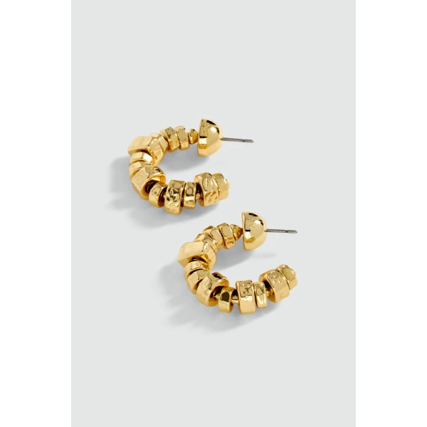 Aje Rogue Small Hoop in Gold | Earrings | Luxury Shoes 