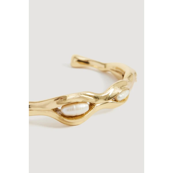 Aje Romara Pearl Cuff in Gold/Pearl | Bracelets | Luxury Shoes 