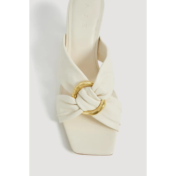 Aje Saint Heel Mule in Ivory | Heels | Luxury Shoes 