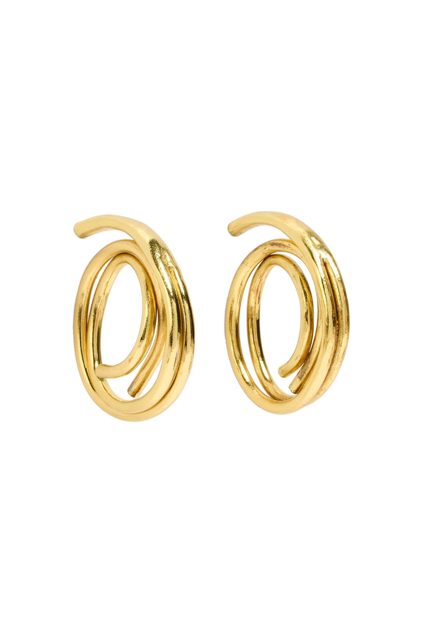Aje Sascha Large Swirl Earrings Gold Aje Sascha Large Swirl Earrings in Gold | Earrings | Luxury Shoes