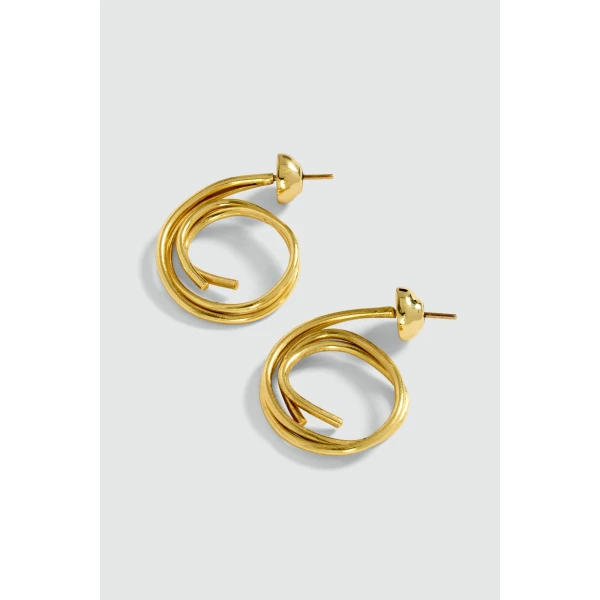 Aje Sascha Swirl Earrings in Gold | Earrings | Luxury Shoes 