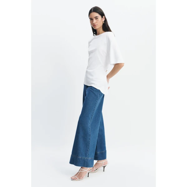 Aje Sienna Belted Tee in White | T-shirts | Luxury Shoes 