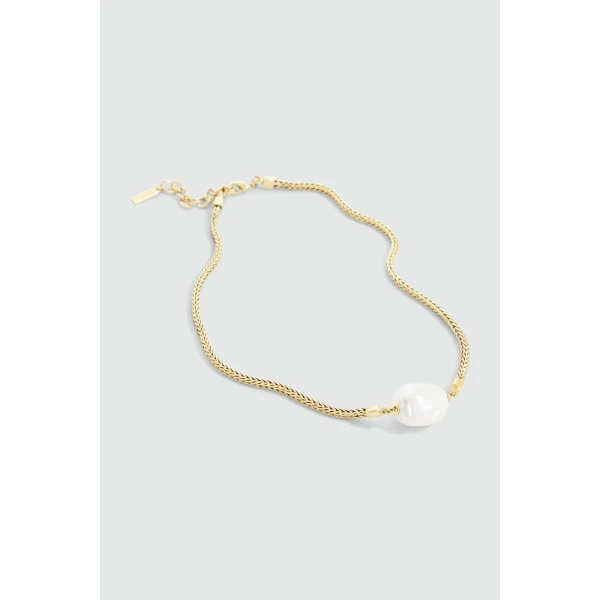 Aje Sienna Necklace in Gold/Pearl | Necklace | Luxury Shoes 