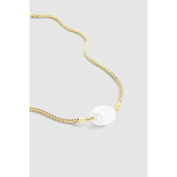 Aje Sienna Necklace in Gold/Pearl | Necklace | Luxury Shoes 