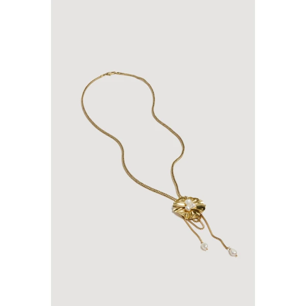 Aje Sierra Necklace in Gold/Pearl | Necklace | Luxury Shoes 