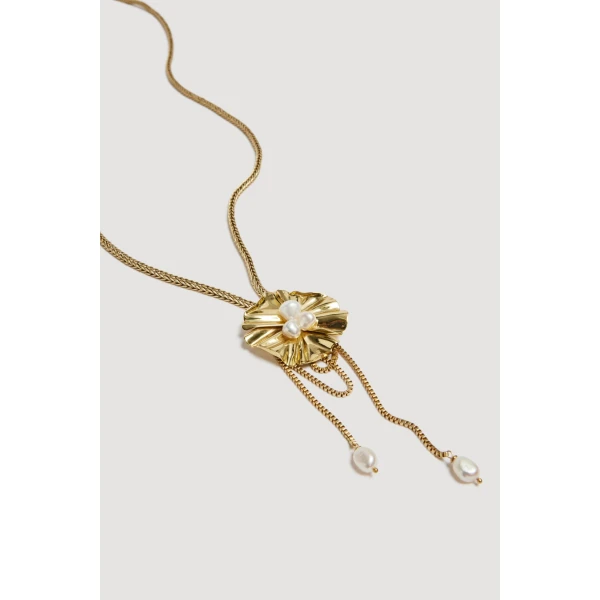 Aje Sierra Necklace in Gold/Pearl | Necklace | Luxury Shoes 