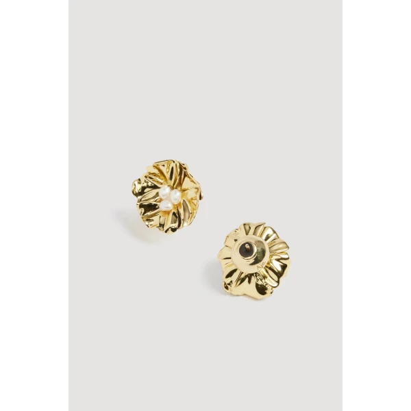 Aje Sierra Stud in Gold/Pearl | Earrings | Luxury Shoes 