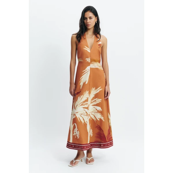 Aje Sol Halter Maxi Dress in Ember | Maxi Dresses | Luxury Shoes 