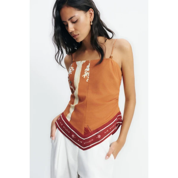 Aje Sol Scarf Top in Ember | Tops | Luxury Shoes 