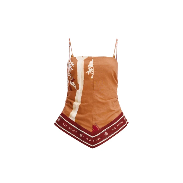Aje Sol Scarf Top in Ember | Tops | Luxury Shoes 