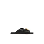 Aje Solana Gathered Slide in Black | Flip Flops & Slides | Luxury Shoes 