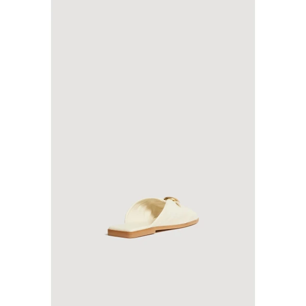 Aje Solana Gathered Slide in Ivory | Flip Flops & Slides | Luxury Shoes 