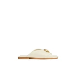 Aje Solana Gathered Slide in Ivory | Flip Flops & Slides | Luxury Shoes 