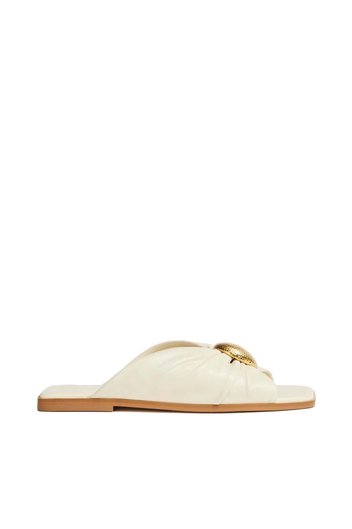 Aje Solana Gathered Slide Ivory Aje Solana Gathered Slide in Ivory | Flip Flops & Slides | Luxury Shoes