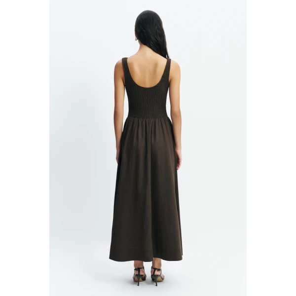 Aje Solstice Maxi Dress in Chocolate | Maxi Dresses | Luxury Shoes 