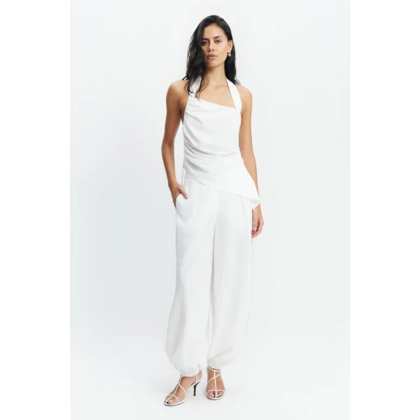 Aje Sophie Asymmetrical Top in White | Tops | Luxury Shoes 