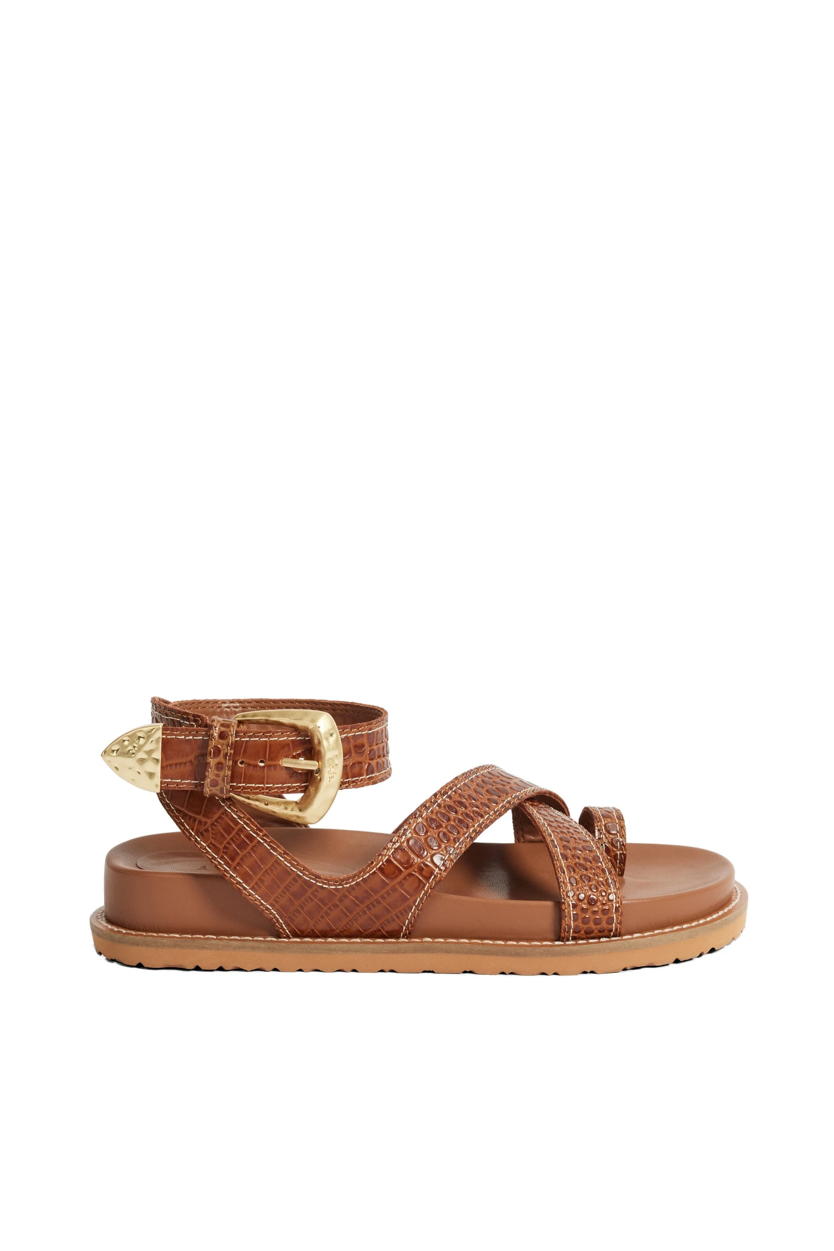 Aje Spencer Buckle Sandal Amber Croc Aje Spencer Buckle Sandal in Amber Croc | Sandals | Luxury Shoes