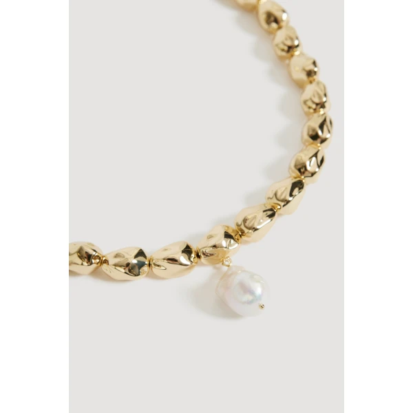 Aje Spencer Necklace in Gold/Pearl | Necklace | Luxury Shoes 